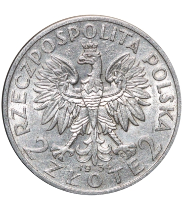2 złote głowa kobiety 1934, stan 2