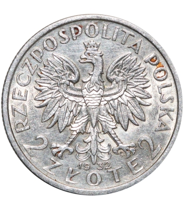 2 złote głowa kobiety 1932, stan 2