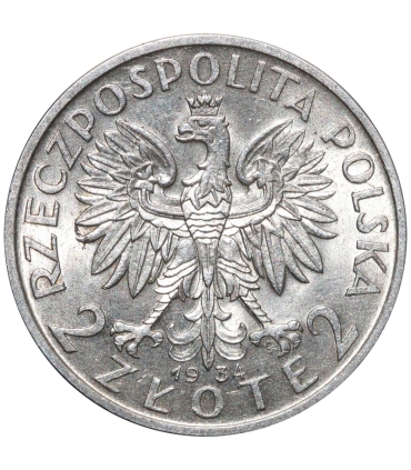 2 złote głowa kobiety 1934, stan 1, MENNICZA