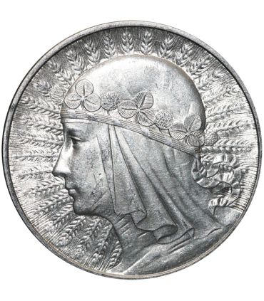 10 złotych Głowa kobiety 1933, stan 1-, mennicza