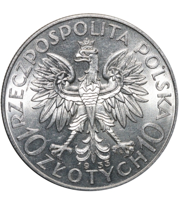10 złotych Głowa kobiety 1933, stan 1-, mennicza