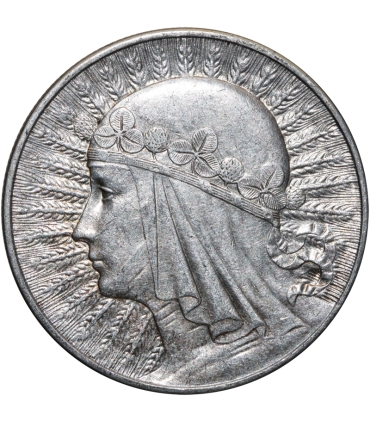 10 złotych Głowa kobiety 1933, stan 2+