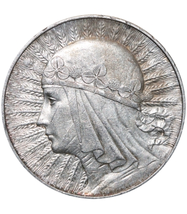 10 złotych Głowa kobiety 1932, stan 2-