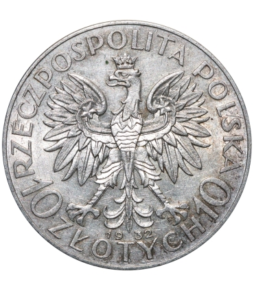 10 złotych Głowa kobiety 1932, stan 2-