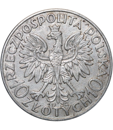 10 złotych Głowa kobiety 1932, stan 3+