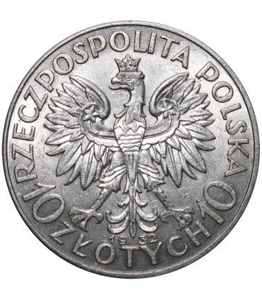 10 złotych Głowa kobiety 1932, stan 2+