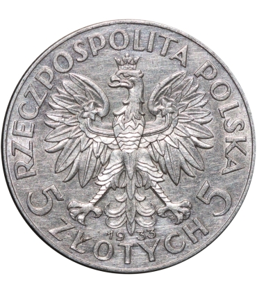5 złotych głowa kobiety 1933, stan 2