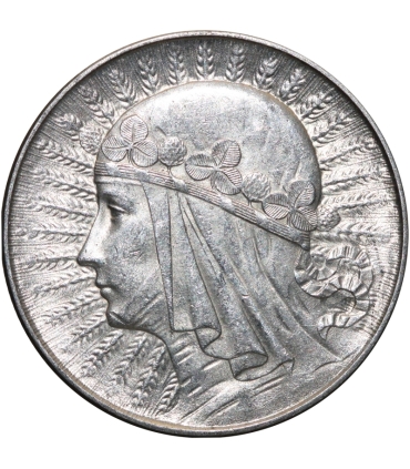 5 złotych głowa kobiety 1933, stan 1-, mennicza