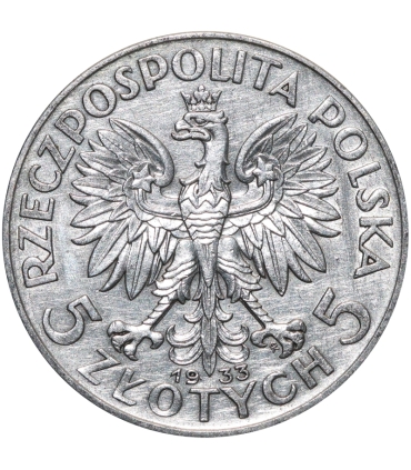 5 złotych głowa kobiety 1933, stan 2