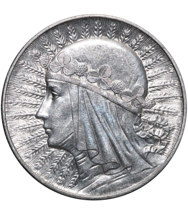 5 złotych głowa kobiety 1932, stan 1-, mennicza