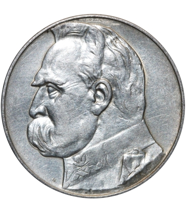 10 złotych Józef Piłsudski 1937, stan 1-, mennicza, rzadszy rocznik