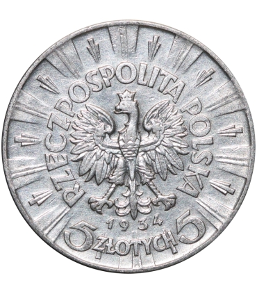 5 złotych Piłsudski 1934, stan 3