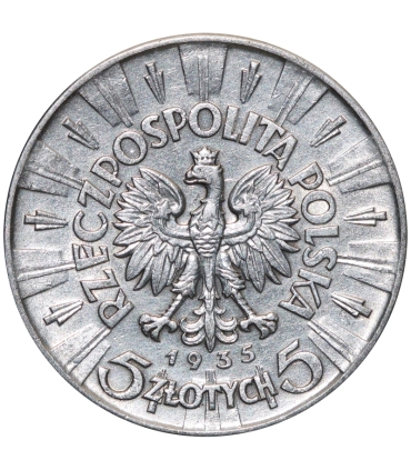 5 złotych Piłsudski 1935, stan 3+