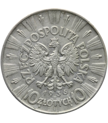 10 zł Józef Piłsudski 1936, stan 2, b. ładny
