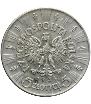 5 złotych Piłsudski 1934, stan 3