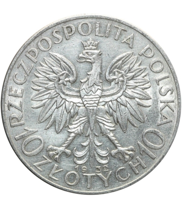 10 złotych Głowa kobiety 1932, stan 2