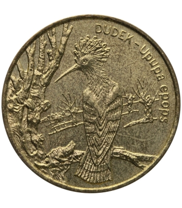 2 zł GN, Dudek (łac. Upupa epops)