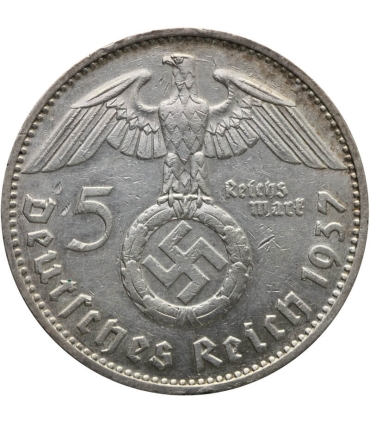 5 marek, Hindenburg, 1937, D, stan 3