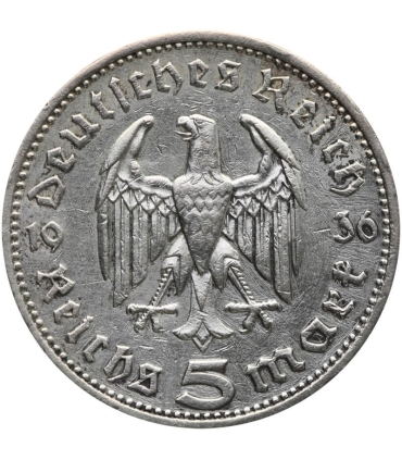 5 marek, Hindenburg, 1936, A, stan 3-