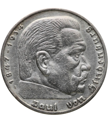 5 marek, Hindenburg, 1936, A, stan 3-