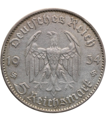 5 marek, Kościół / Wieża, srebro, 1934, J, st. 3