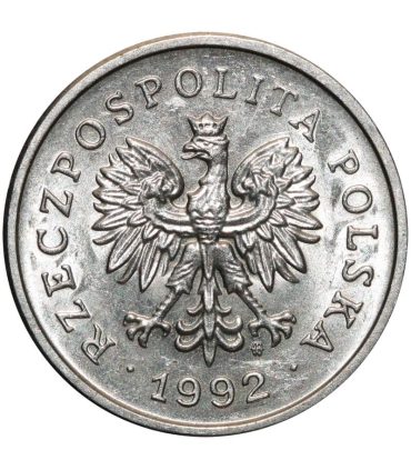 1 złoty, 1992, stan 1-, z rolki bankowej