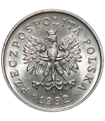 1 złoty, 1992, stan 1-, z rolki bankowej