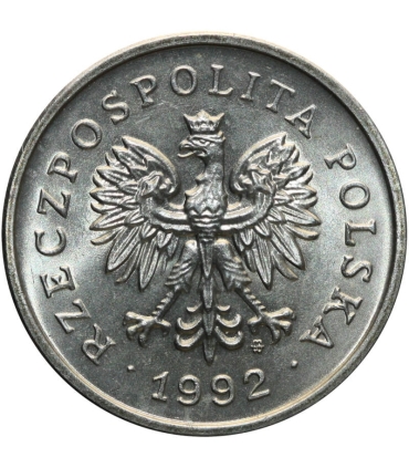 1 złoty, 1992, stan 1-, z rolki bankowej