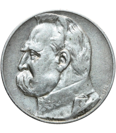 5 złotych Piłsudski Orzeł Strzelecki 1934, stan 3