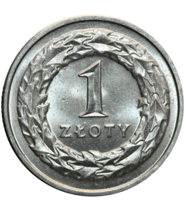 1 złoty, 1992, stan 1-, z rolki bankowej