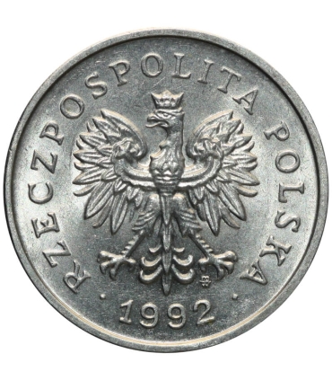 1 złoty, 1992, stan 1-, z rolki bankowej