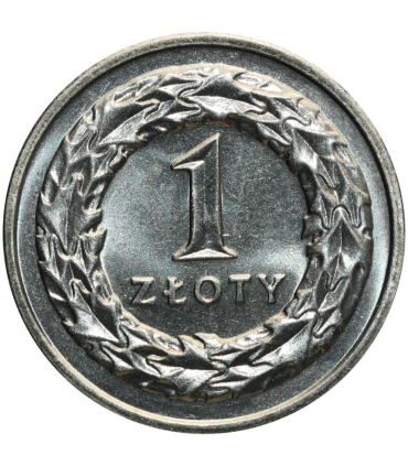 1 złoty, 1992, stan 1-, z rolki bankowej