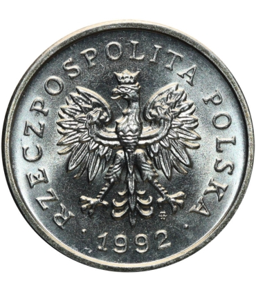 1 złoty, 1992, stan 1-, z rolki bankowej