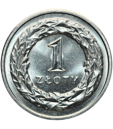 1 złoty, 1992, stan 1-, z rolki bankowej