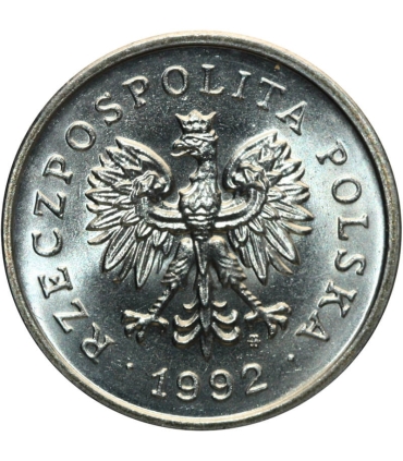 1 złoty, 1992, stan 1-, z rolki bankowej