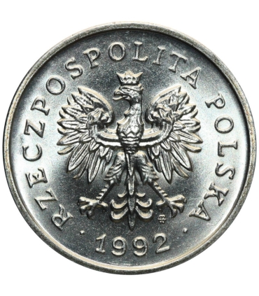 1 złoty, 1992, stan 1-, z rolki bankowej