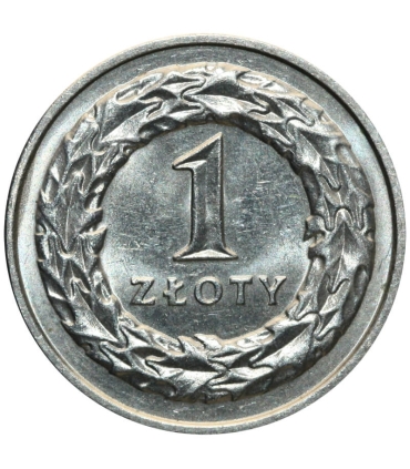 1 złoty, 1992, stan 1-, z rolki bankowej