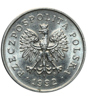 1 złoty, 1992, stan 1-, z rolki bankowej