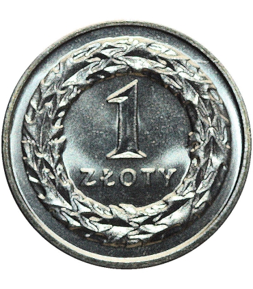 1 złoty, 1992, stan 1-, z rolki bankowej