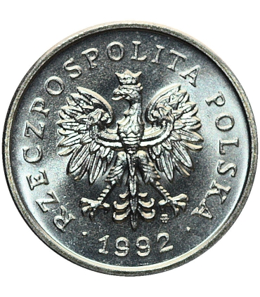 1 złoty, 1992, stan 1-, z rolki bankowej