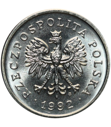 1 złoty, 1992, stan 1-, z rolki bankowej