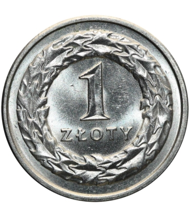 1 złoty, 1992, stan 1-, z rolki bankowej