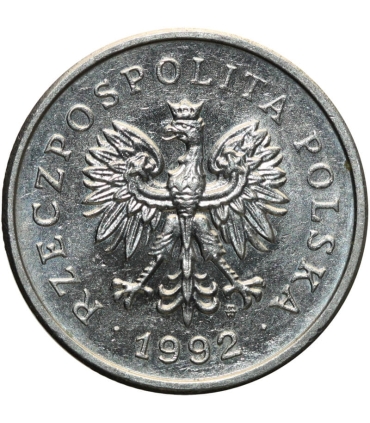 1 złoty, 1992, stan 1-, z rolki bankowej