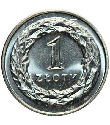 1 złoty, 1992, stan 1-, z rolki bankowej
