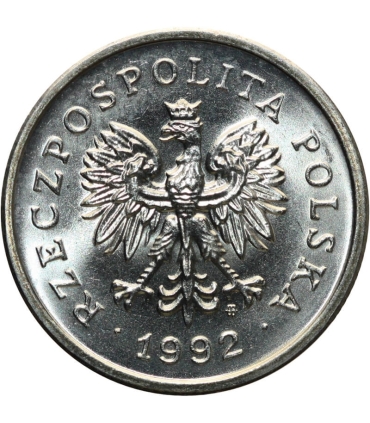 1 złoty, 1992, stan 1-, z rolki bankowej