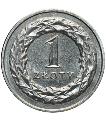 1 złoty, 1992, stan 1-, z rolki bankowej
