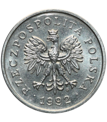 1 złoty, 1992, stan 1-, z rolki bankowej