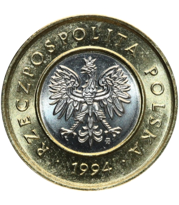 1 złoty, 1992, stan 1-, z rolki bankowej