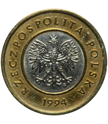 1 złoty, 1992, stan 1-, z rolki bankowej