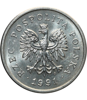 1 złoty, 1991, DESTRUKT - niedobite CZ, stan 1/1-